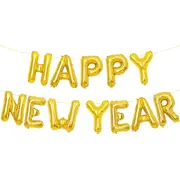 Gold Happy New Year Foil Balloon Banner (Air Fill)