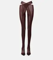 [The Attico] The Attico Cheopissima 105 mesh over-the-knee boots AU 8 brown