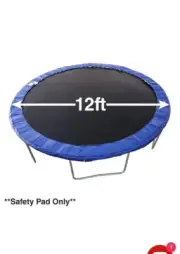 Trampoline Safety Pad 12FT Round Blue Spring Cover Tear Resistant Foam Pad, NEW