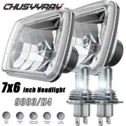 Pair 7x6" Headlights Hi/Lo beam DRL H6014 For Nissan Mitsubishi Mighty Max