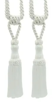 DÉCOPRO Chainette Tieback, Style# STB, Color# A1 - Pure White [Set of 2]