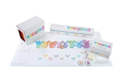 Pokemon Chinese EEVEE Playmat+Deck box+Accessory box+Dice+Damage Counters