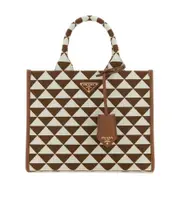 Prada Symbole Small Top Handle Bag One size Tobacco color / powder fog white