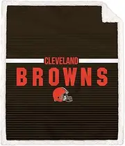 Cleveland Browns Logo Letter Poly Spandex Blanket with Sherpa