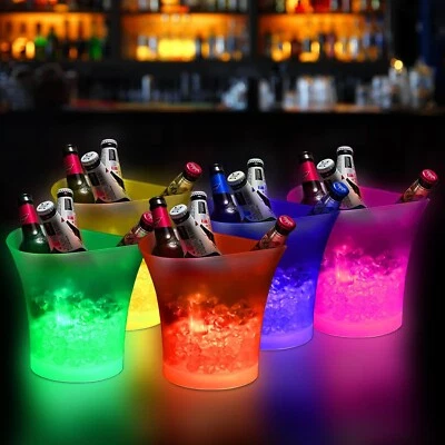 SMETA Ice Bucket Led for Champagne Beer Wine Color Changing Bottle Beer 5L La...