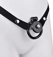 Flat Chastity Lock Men's Penis Restraint Cock Cage 5 Ring Set Anti-Escape Lightweight Resin Chastity Cage Elastic Restraint Belt Chastity Lock Auxiliary Belt Beginner Training Penis Lock Cage