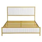 Levede 209Cm X 154Cm 106Cm Metal Bed Frame Under Storage Queen Beige pu Queen Be