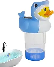 Swimming Pool Chlorine Floater | Smart Floating Pool Chlorine Dispenser,Night Light Chlorinator Large Capacity Solar Powered Design for Outdoor Swimming Spa Cleaner Filter
