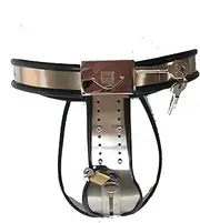 HCUDFN SM Invisible Female Stainless Chastity Belt Arc Chastity Device Waist Belt Double Cables Bondage with Vaginal Plug Sex Toys For Women(Waist 102~108cm)