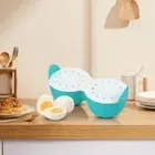 2 Grid Egg Cooker Container Microwave Egg Steamer For Breakfast Boiled Egg