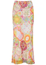 Never Fully Dressed Printed Chiffon Midi Skirt - Multicoloured - 6 (UK6 / XS) 6 (UK6 / XS)