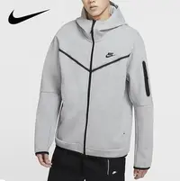 在飛比找Yahoo!奇摩拍賣優惠-【熱賣精選】NIKE NSW 連帽外套 灰色 防水拉鍊 男款