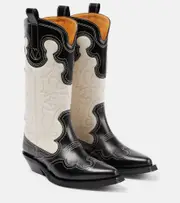 [Ganni] Ganni Leather cowboy boots AU 6 multicoloured