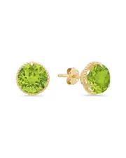 MaxColor 14K 3.40 ct. tw. Peridot Halo Studs