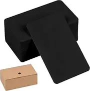 100 Pcs Blank Kraft Cards, Word Message Card Kraft Paper Tags, Blank Business Cards, Small DIY Flash Gift Cards for School Home Office Shorthand Learning, Memory (Black)