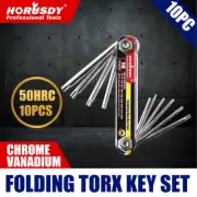 10 PC Folding Locking Torx Hex Key Allen Wrench Driver Set Tamper Resistant