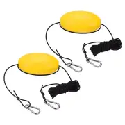 20FT Float Rope Tow Line, 2 Set Heavy Duty Buoy Ball Float Leash Black