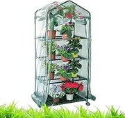 Small Greenhouse for Outdoors - Patio Greenhouse with Locking Wheels, 3/4 Tiers | Grow Tent, Indoor Gardening System, Outdoor Greenhouse for Winter Balcony Patio Yard Garden