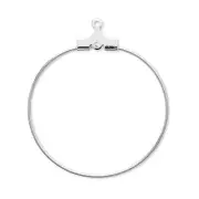 10 Silver Earring Beading Hoops with Center Loop 30mm Add a Bead Findings
