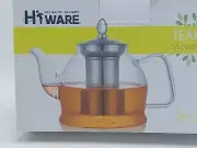 HIWARE GLASS LEAF TEAPOT STOVETOP SAFE REMOVABLE INFUSER 1000ML 33 OZ