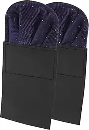 [Minkissy] 2pcs Pre Folded Pocket Squares for Men Decorative Suit Handkerchiefs Solid Color for Weddings Parties Special Occasions Comfortable Versatile Design