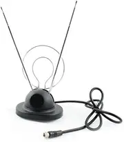 Wideskall Wideskall Universal Indoor Rabbit Ear TV Antenna for HDTV Ready VHF UHF Dual Loop Coaxial