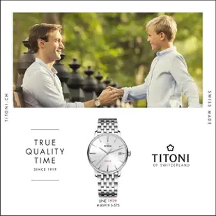 【TITONI 梅花錶】LINE1919 T10自製機芯 百年經典紀念機械腕錶-時尚銀/ 40mm(83919 S-575)