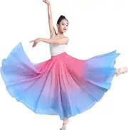 [ORIDOOR] 720 Degrees Tencel Wrap Dress Gradual Color Tencel Ballet Modern Dance Girl Performing Practice Skirt