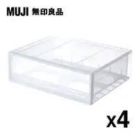 在飛比找PChome24h購物優惠-【MUJI 無印良品】PP衣裝盒/橫式/小/3A (四入組)