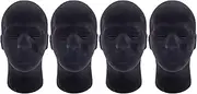Pasotim 4X Male Foam Mannequin Manikin Model Wigs Glasses Cap Display Stand Black