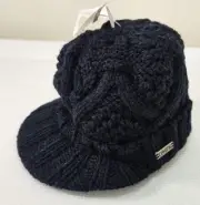 Dakine Girls Knit Brimmer Visor Beanie Hat Black Lux One Size Acrylic NWT