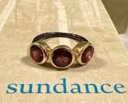 NWT Sundance Catalog Garnet Gold Vermeil “Hearthstones Ring” Size 5 $108