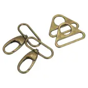Swivel Snap Hook, Lobster Claw Clasp with Triangle Ring (1 1/2", Bronze)
