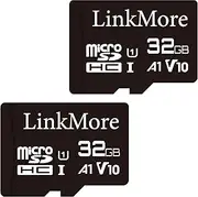 LinkMore XV11 32GB (2 Pack) MicroSD Flash Memory Card, Micro SDHC Card, A1, UHS-I, U1, V10, Class 10 Compatible, Read Speed Up to 90 MB/s, SD Adapter Included