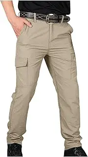 [Uillui] Men's Tactical Pants,Water Resistant Ripstop Cargo Pants,Casual Outdoor Stretch Lightweight Work Hiking Fishing Pants