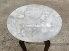 15" White quartz Table Top / quartz Side Table Natural Stones Home Decor
