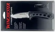 Winchester 0423, 3" Folding Knife Black Aluminum Handle