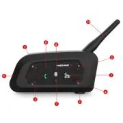 Helmet Bluetooth Headset Intercom V6 Waterproof For Motorcycle Snowmobile ATV