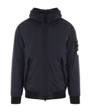 Stone Island Logo Patch Hooded Track Jacket S,M,XXL navy blue