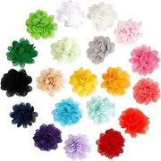 Pack of 40 20 Colours Dog Collar Flowers in Large Quantities Colourful Polyester Soft Flowers Pets Bow Ties Ornaments Charms Flower for Puppies Cats Dogs Collars Grooming