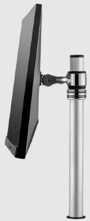 ATDEC Single Monitor Short Arm Mount on Post. Max load: 8kg. VESA up to 100x100. Polished Silver. AF-M-P