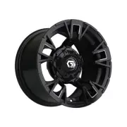 GTW Vandal Matte Black/Machined Golf Cart 12x7 Wheel | 3:4 offset (ET-.25)