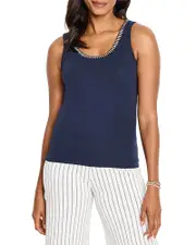 Nic+Zoe Shimmer Trimmed Tank Top