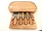 WILLIAMS SONOMA OLIVEWOOD CHEESE KNIVES SET OF 4 W/ BOARD CHARCUTERIE $144.95NEW