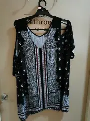 2x AUTOGRAPH SIZE 26 COLD SHOULDER FLORAL TOP free post