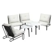 Livsip Outdoor Sofa Set 6 PCS Lounge Setting Table Chairs Patio Furniture Beige
