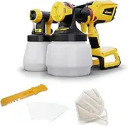 WAGNER Battery Paint Spray System W 600 FLEXiO 18V (Battery and Charger are not Included) for Dispersion/Latex Paints, varnishes & glazes, Reservoir 1300 ml + 800 ml