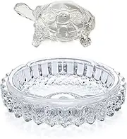 TrendBell Crystal Glass Turtle-Tortoise Plate for Feng Shui, Turtle-Tortoise Plate for Vastu, Good Luck, Health & Prosperity, Decorative Gift Set for Home and Office