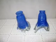 Pair of Hand Blown Glass Tulip Shades Blue