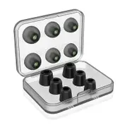 3 Pairs of Memory Foam Tips 3 Pairs of Silicone Earbuds Replacement Noise Isolating Ear Pads for Earphone BLACK COLOR